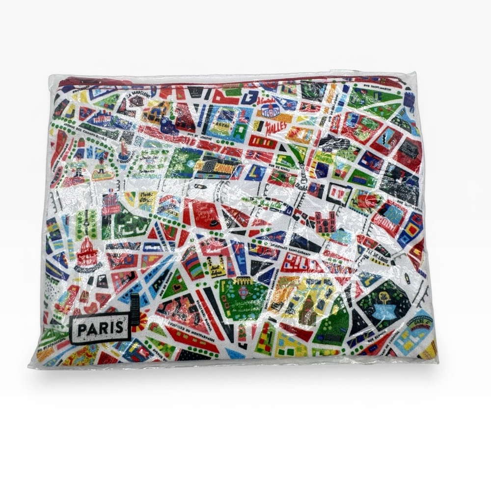 TROUSSE City of PARIS Streetmap CORBINEAU Print Cosmetic Bag Makeup Pouch